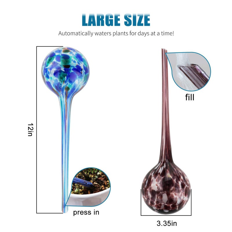 Brajttt Plant Watering Globes, 6pcs Automatic Glass Watering Bulbs, Decorative Garden Watering Glass drip Ball with 6 Tags - Image 4